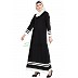 A-line casual abaya with White borders A-line casual abaya with White borders